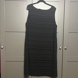 Sleeveless Black Layered Shift Dress